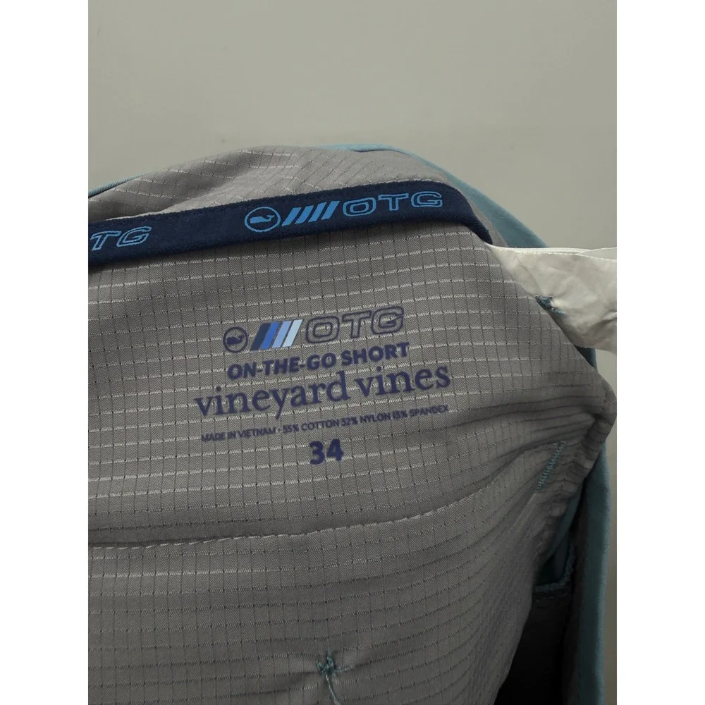 Vineyard Vines OTG On-The-Go Shorts Mens 34 Blue Performance Stretch Golf 7 Inch